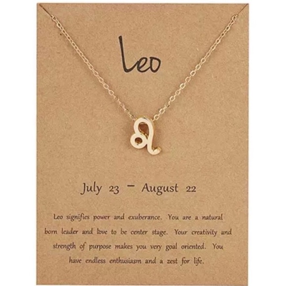 Leo Birthday Zodiac Sign Gold Neclace - Picture 1 of 2